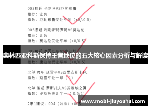 奥林匹亚科斯保持王者地位的五大核心因素分析与解读